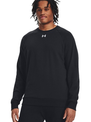 under armour rival ανδρική fleece μπλούζα crew μαύρη