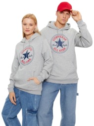 converse go-to all star κλασικό unisex μακρυμάνικο fleece φούτερ γκρι