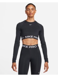 nike pro 365 γυναικεία crop μπλούζα προπόνησης μαύρη