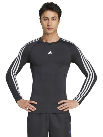 adidas techfit 3 stripes ανδρική ισοθερμική μπλούζα σε προσφορά