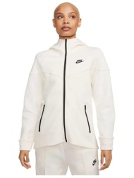 nike sportswear tech fleece jacket γυναικεία ζακέτα με κουκούλα λευκό