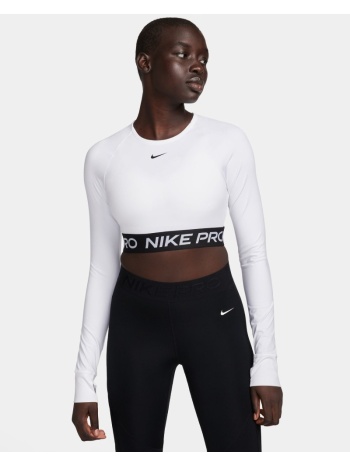 nike pro 365 γυναικεία crop μπλούζα προπόνησης λευκή σε προσφορά