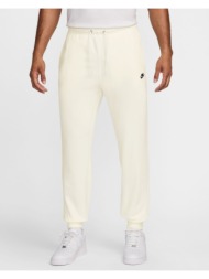 nike club ανδρικό παντελόνι φόρμας french terry εκρού