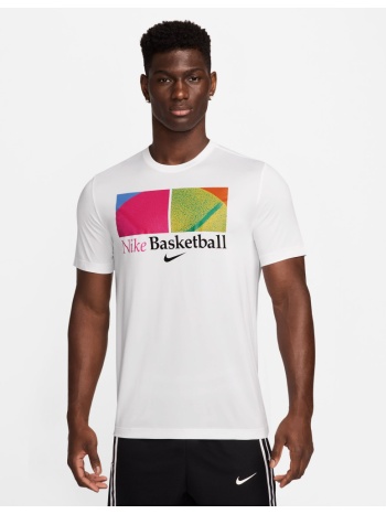 nike dri-fit λευκό ανδρικό t-shirt με στάμπα basketball σε προσφορά