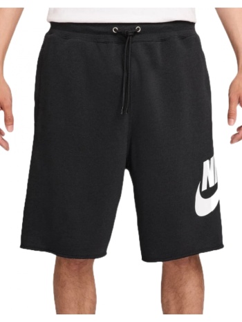 nike club ανδρική βαμβακερή βερμούδα frech terry μαύρη