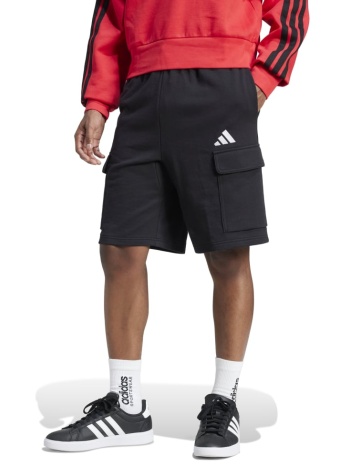 adidas essentials ανδρική βαμβακερή βερμούδα cargo μαύρη σε προσφορά