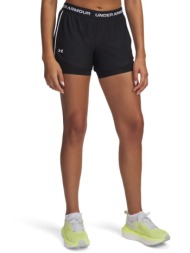 under armour tech play up 2 σε 1 γυναικείο σορτς με εσωτερικό κολάν