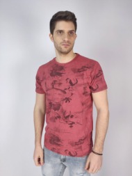 petrol industries t-shirt με τύπωμα εμπριμέ - κόκκινο - tsr608