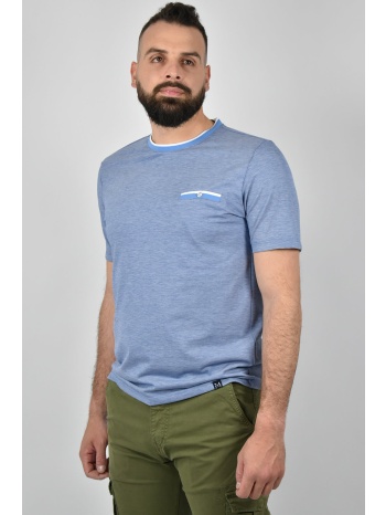 shutton blue t-shirt με δίχρωμη τσέπη - γαλάζιο - c-dante σε προσφορά