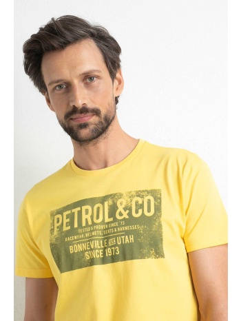 petrol industries artwork t-shirt - κίτρινο - m-1020-tsr635 σε προσφορά