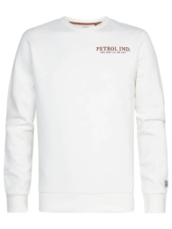 petrol industries μπλούζα φούτερ με logo hutchinson - λευκό - m-3030-swr371