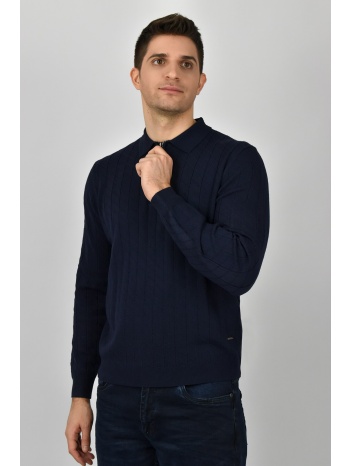 shutton blue πουλόβερ με γιακά και σχέδιο στην ύφανση  σε προσφορά
