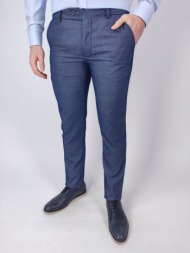 leonardo uomo παντελόνι υφασμάτινο σκούρο μπλε slim fit - σκούρο‌‌ μπλε - s19lu050260244