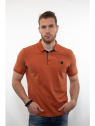 side effect μπλούζα πόλο με μικροσχέδιο - πορτοκαλί - pl-s3271