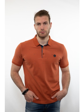 side effect μπλούζα πόλο με μικροσχέδιο - πορτοκαλί  σε προσφορά