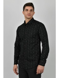 endeson πουκάμισο με μικροσχέδιο - μαύρο - 4030
