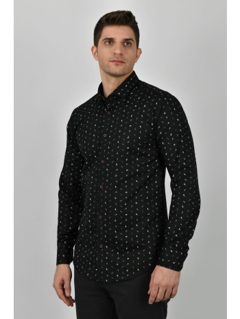 endeson πουκάμισο με μικροσχέδιο - μαύρο - 4030 σε προσφορά