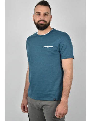 shutton blue t-shirt με δίχρωμη τσέπη - μπλε - c-dante σε προσφορά