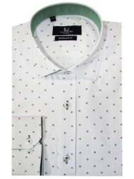 leonardo uomo πουκάμισο με μικροσχέδιο - πράσινο - w23lu0112a
