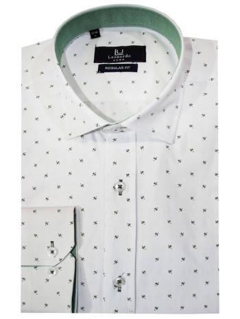leonardo uomo πουκάμισο με μικροσχέδιο - πράσινο  σε προσφορά