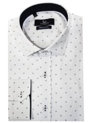 leonardo uomo πουκάμισο με μικροσχέδιο - λευκό - w23lu0112a