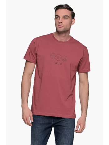 everbest t-shirt με σχέδιο capillary circle - κόκκινο 