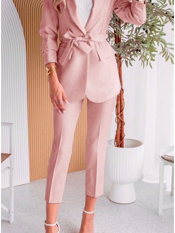 σετ σακάκι με αποσπώμενη ζώνη & παντελόνι - baby pink (ροζ) σε προσφορά