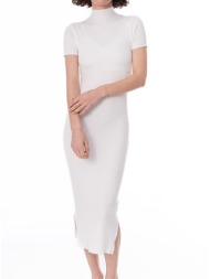 φόρεμα midi απαλής ύφανσης - white (λευκό)