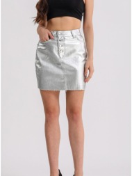 φούστα mini με μεταλλική όψη - silver (ασημί)