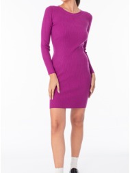 φόρεμα mini πλεκτό ριπ απαλής ύφανσης - fucshia purple (magenta)