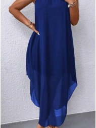 φόρεμα αμάνικο σε άνετη γραμμή - french blue (μπλε)