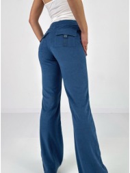 παντελόνι καμπάνα πετσετέ - french blue (ίντιγκο)