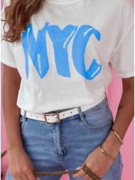 κοντομάνικη μπλούζα με στάμπα nyc - sky blue (σιέλ)