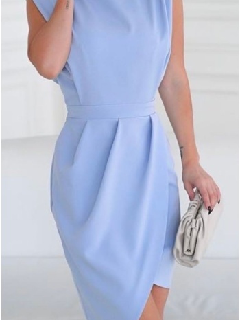 φόρεμα mini αμάνικο ασύμμετρο - sky blue (σιέλ) σε προσφορά