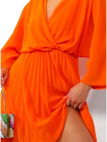 φόρεμα mini πλισέ κρουαζέ - exotic orange (πορτοκαλί) σε προσφορά