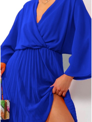 φόρεμα mini πλισέ κρουαζέ - royal blue (ρουά) σε προσφορά