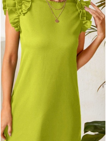 φόρεμα mini αμάνικο με βολάν - green lime (lime) σε προσφορά