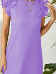 φόρεμα mini αμάνικο με βολάν - lilac breeze (λιλά)