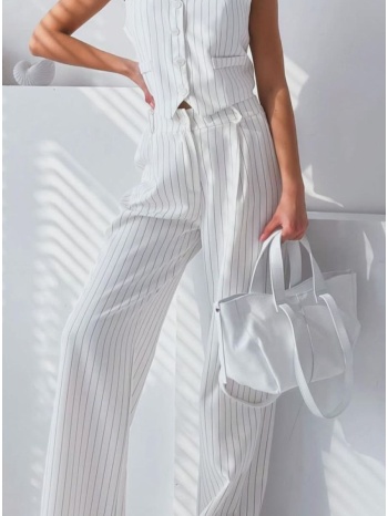 σετ γιλέκο με παντελόνι ριγέ - white (λευκό) σε προσφορά