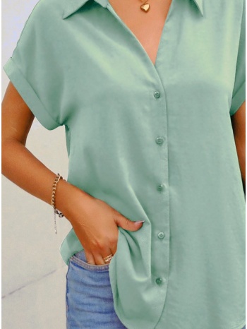 μπλούζα t-shirt με κουμπιά - mineral green (βεραμάν) σε προσφορά