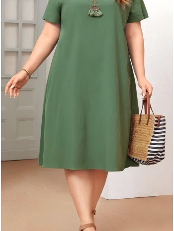 φόρεμα midi oversized 100% βισκόζ - olive branch (χακί) σε προσφορά