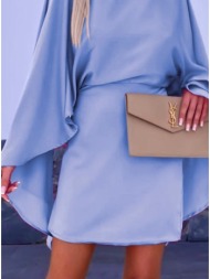 φόρεμα mini με νυχτερίδα μανίκι - sky blue (σιέλ)