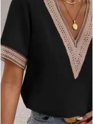 μπλούζα κοντομάνικη με λεπτομέρειες από κέντημα - black (μαύρο)