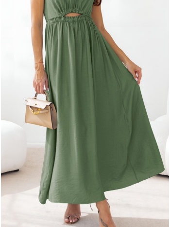 φόρεμα maxi με τιράντα κι άνοιγμα μπροστά - olive branch σε προσφορά