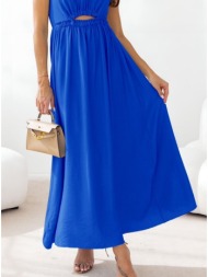 φόρεμα maxi με τιράντα κι άνοιγμα μπροστά - royal blue (ρουά)