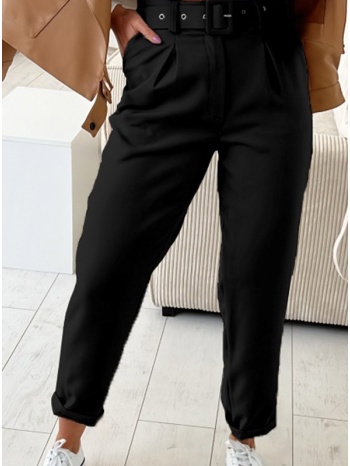 παντελόνι με αποσπώμενη ζώνη και πλαϊνές τσέπες - black σε προσφορά