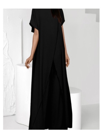 σετ παντελόνα & μπλούζα ασύμμετρη oversized - black (μαύρο) σε προσφορά