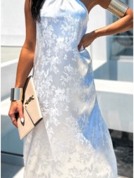 φόρεμα midi με ανάγλυφα σχέδια - white (λευκό)