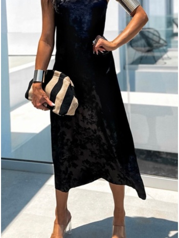 φόρεμα midi με ανάγλυφα σχέδια - black (μαύρο) σε προσφορά