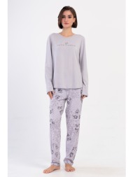 vienetta γυναικεία χειμερινή βαμβακερή πυτζάμα με τύπωμα plus size (5xl-7xl)-403282